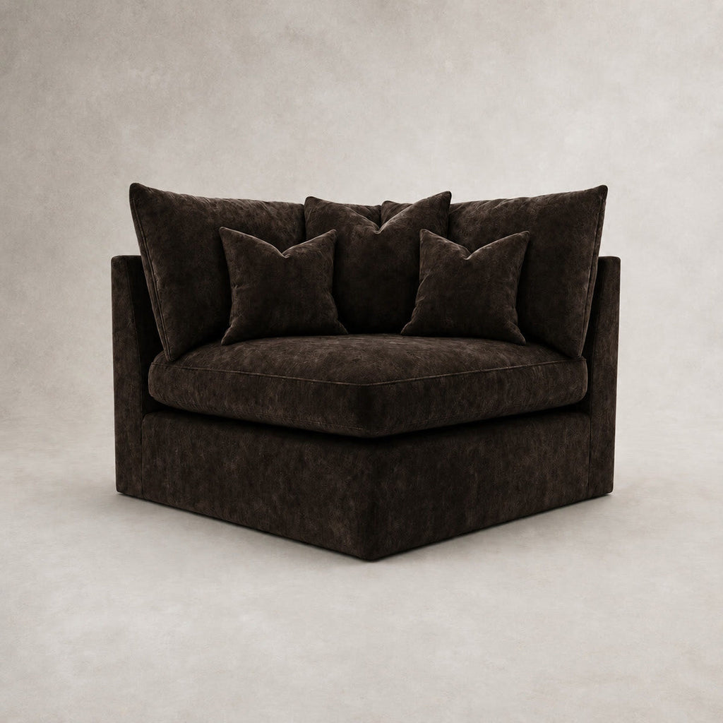 Pendle Corner Module in Luxe Chenille Double Espresso - clean catalogue view