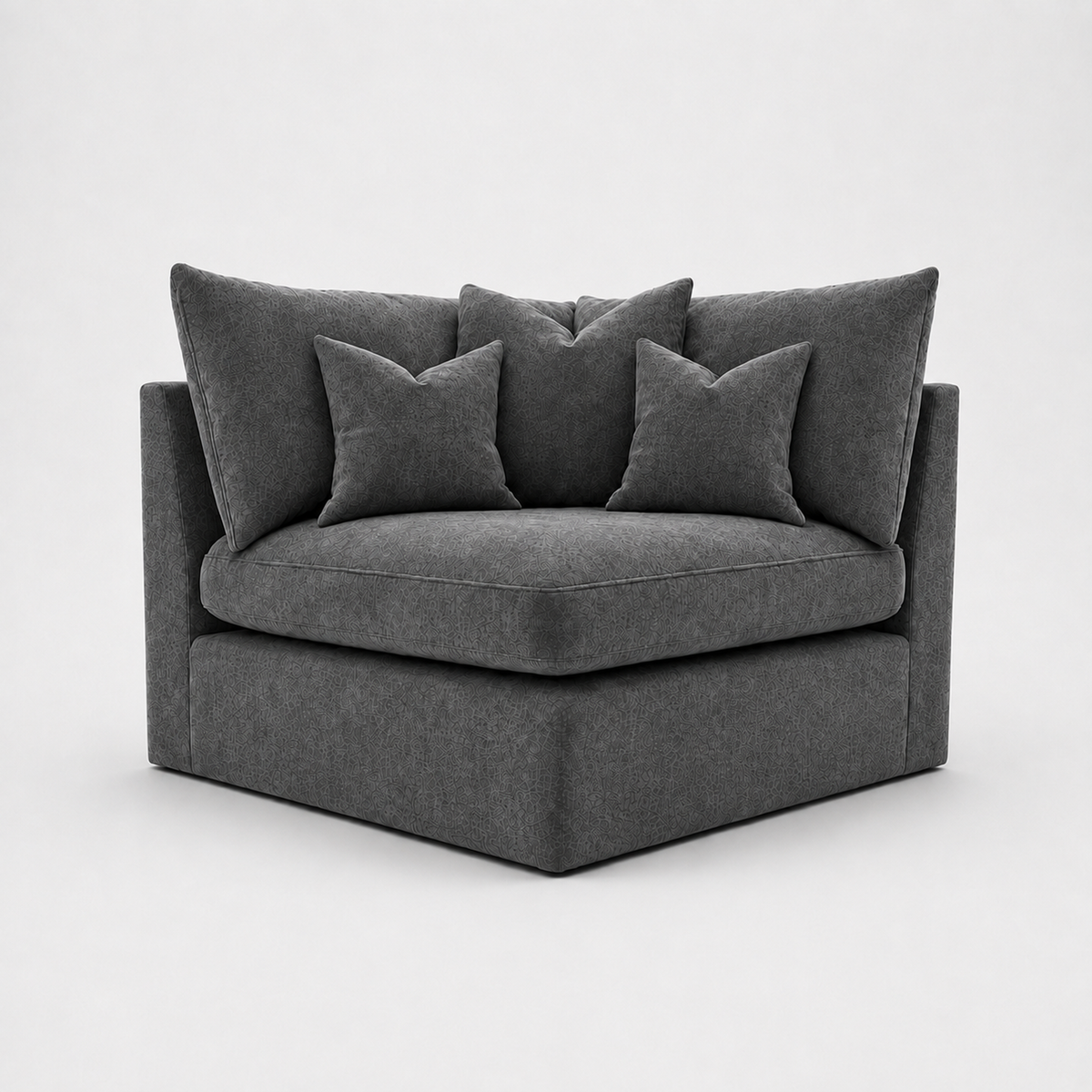 Lucca Corner Module in Luxe Chenille Luxe Steel - clean catalogue view
