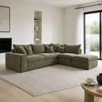 Pendle Corner Sofa & Footstool Bundle styled in a realistic room setting