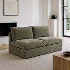 Pendle Double Armless Module styled in a realistic room setting