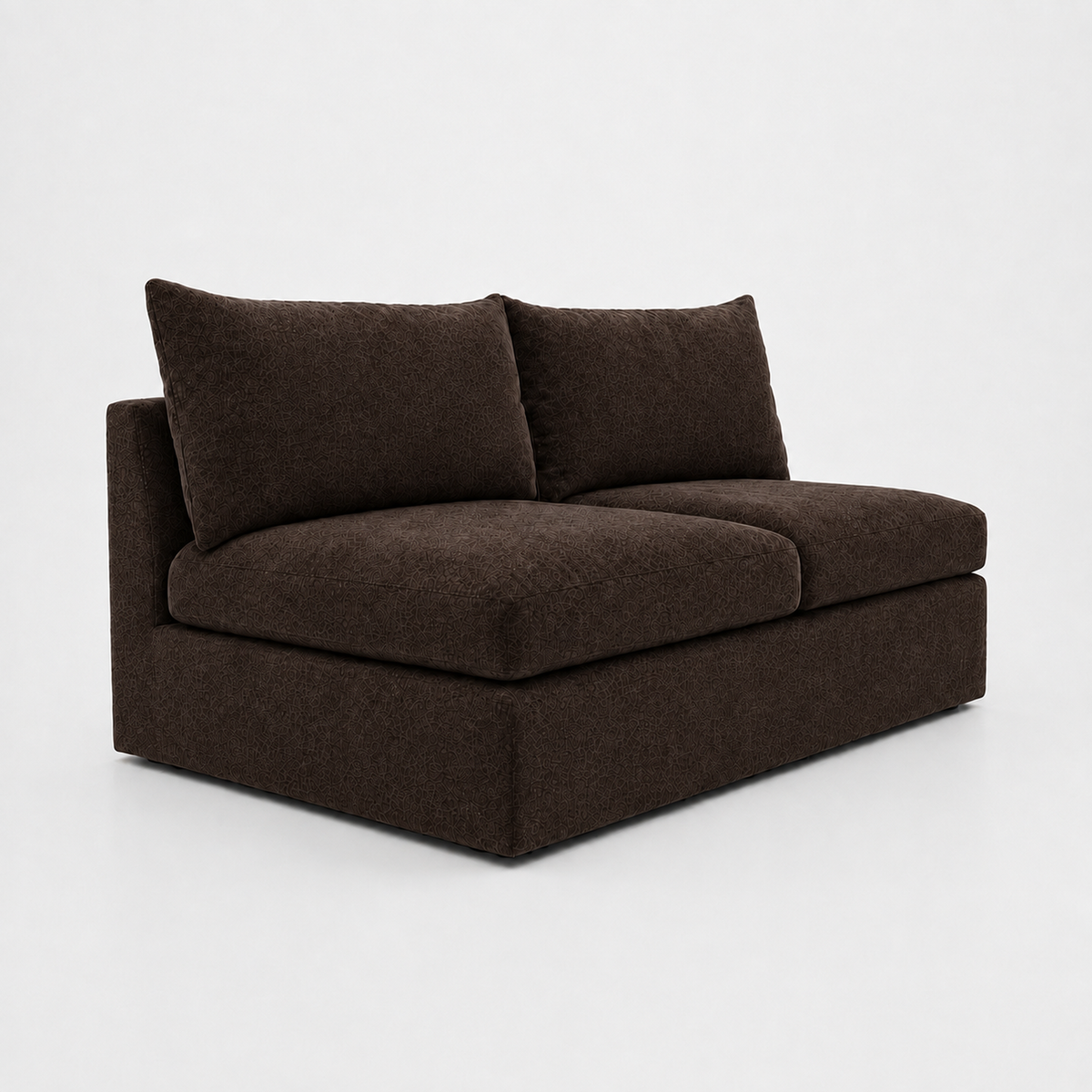 Lucca Double Armless Module in Luxe Chenille Double Espresso - clean catalogue view