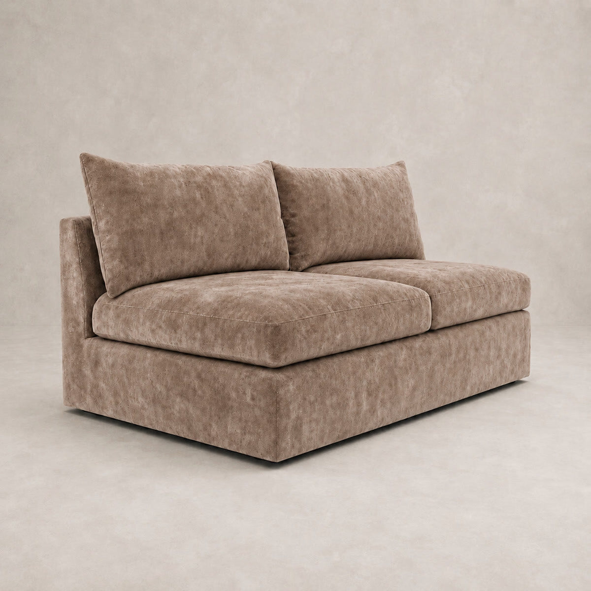 Pendle Double Armless Module in Luxe Chenille Coffee - clean catalogue view