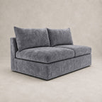 Pendle Double Armless Module in Luxe Chenille Luxe Steel Grey - clean catalogue view