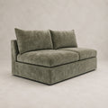Pendle Double Armless Module in Luxe Chenille Matcha Green - clean catalogue view