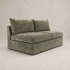 Pendle Double Armless Module in Luxe Chenille Matcha Green - clean catalogue view