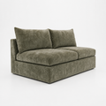 Lucca Double Armless Module in Luxe Chenille Matcha Green - clean catalogue view