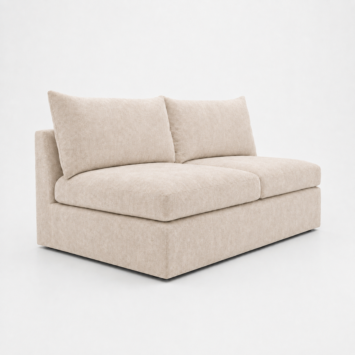 Lucca Double Armless Module in Luxe Chenille Summer Beach - clean catalogue view