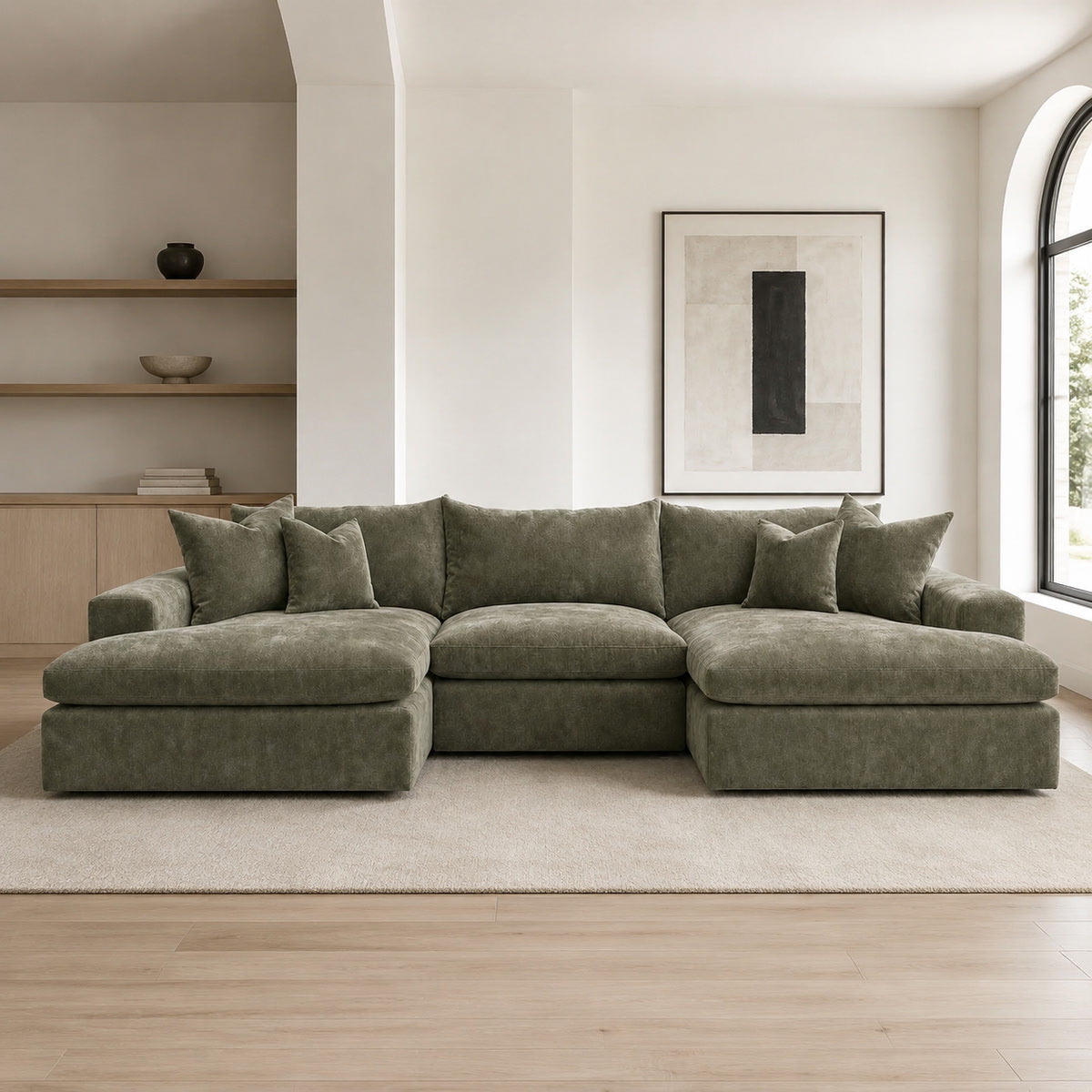 Pendle Double Chaise Cinema Sofa styled in a realistic room setting