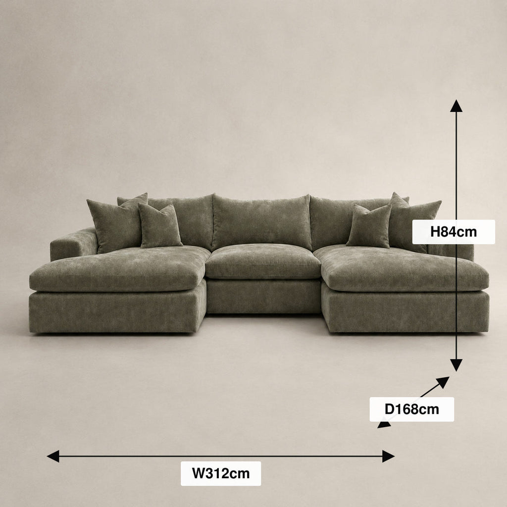 Pendle Double Chaise Cinema Sofa dimensions guide