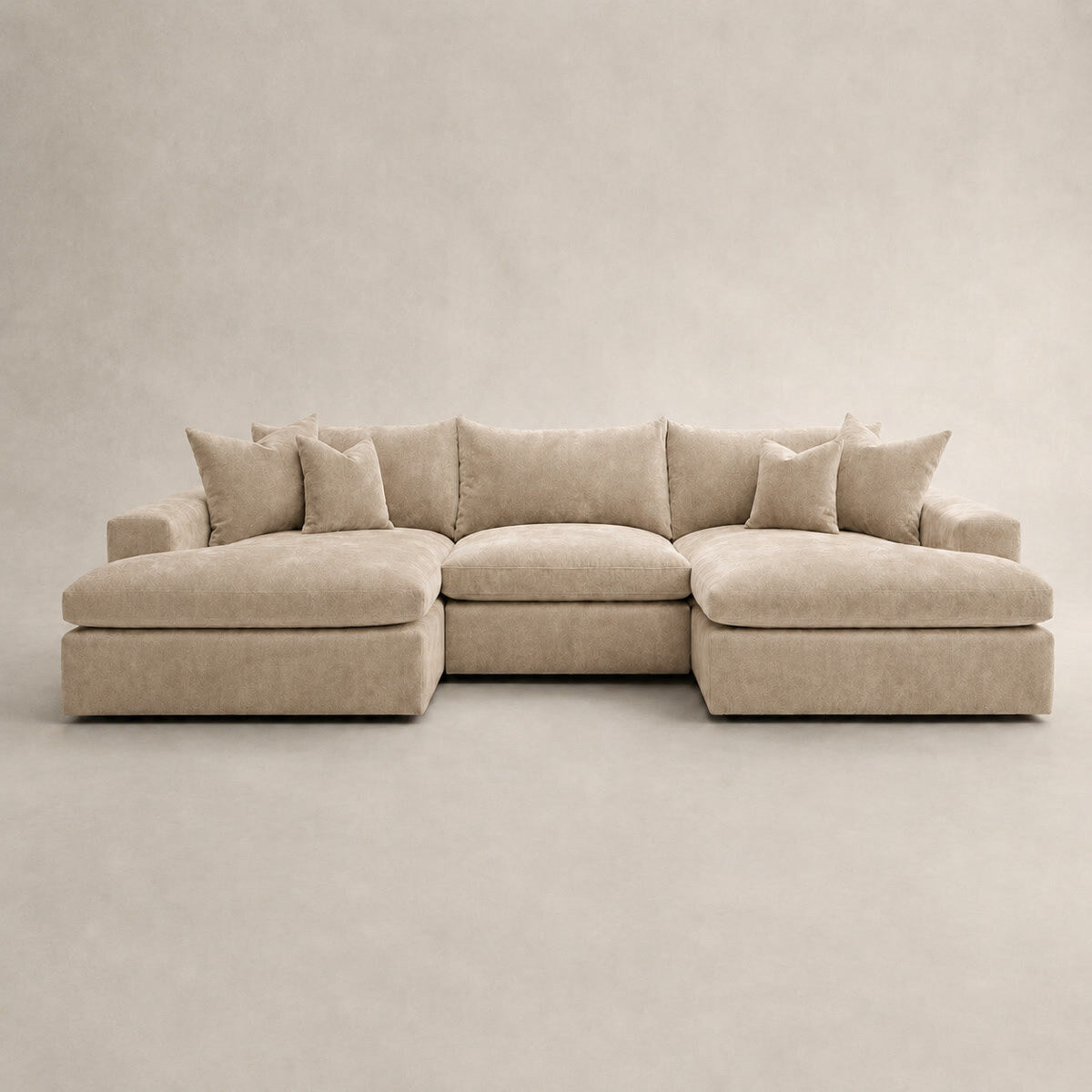 Pendle Double Chaise Cinema Sofa in Luxe Chenille Summer Beach - clean catalogue view