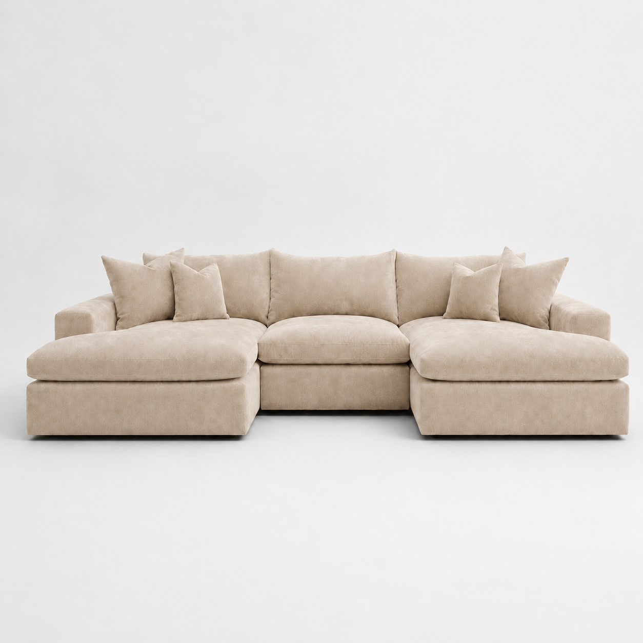 Pendle Double Chaise Cinema Sofa in Luxe Chenille Summer Beach – clean frontal catalogue view