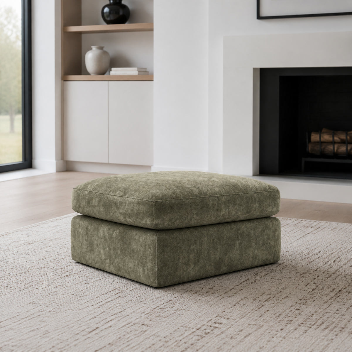 Pendle Matching Footstool styled in a realistic room setting