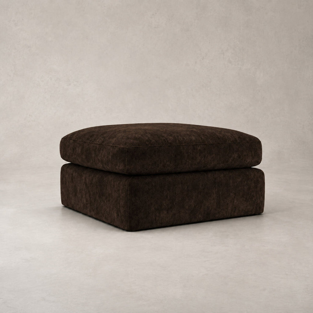 Pendle Matching Footstool in Luxe Chenille Double Espresso - clean catalogue view