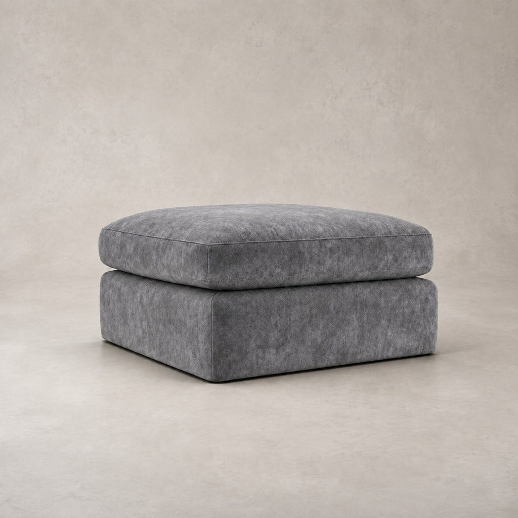 Pendle Matching Footstool in Luxe Chenille Luxe Steel Grey - clean catalogue view