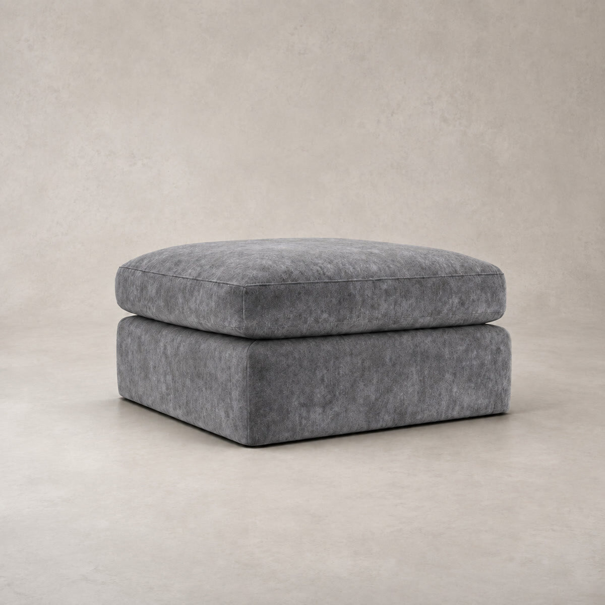 Pendle Matching Footstool in Luxe Chenille Luxe Steel Grey - clean catalogue view