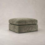 Pendle Matching Footstool in Luxe Chenille Matcha Green - clean catalogue view