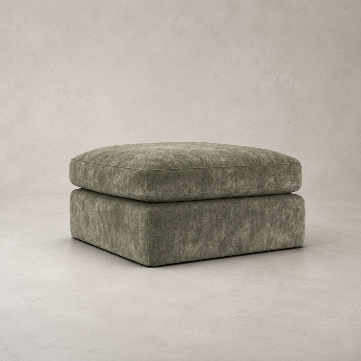 Pendle Matching Footstool in Luxe Chenille Matcha Green - clean catalogue view