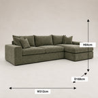 Pendle Large Chaise Sofa dimensions guide