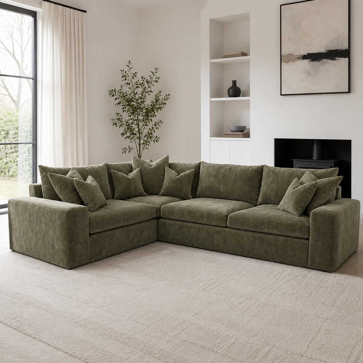 Pendle Large Corner Sofa styled in a realistic room setting