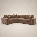 Pendle Large Corner Sofa in Luxe Chenille Coffee - clean catalogue view