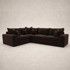 Pendle Large Corner Sofa in Luxe Chenille Double Espresso - clean catalogue view