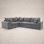 Pendle Large Corner Sofa in Luxe Chenille Luxe Steel Grey - clean catalogue view