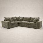 Pendle Large Corner Sofa in Luxe Chenille Matcha Green - clean catalogue view