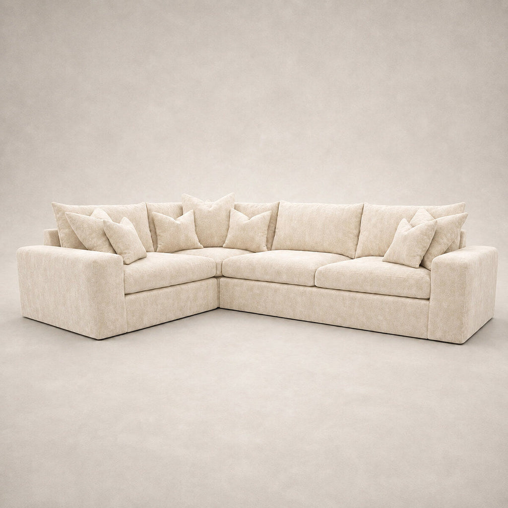 Pendle Large Corner Sofa in Luxe Chenille Summer Beach - clean catalogue view