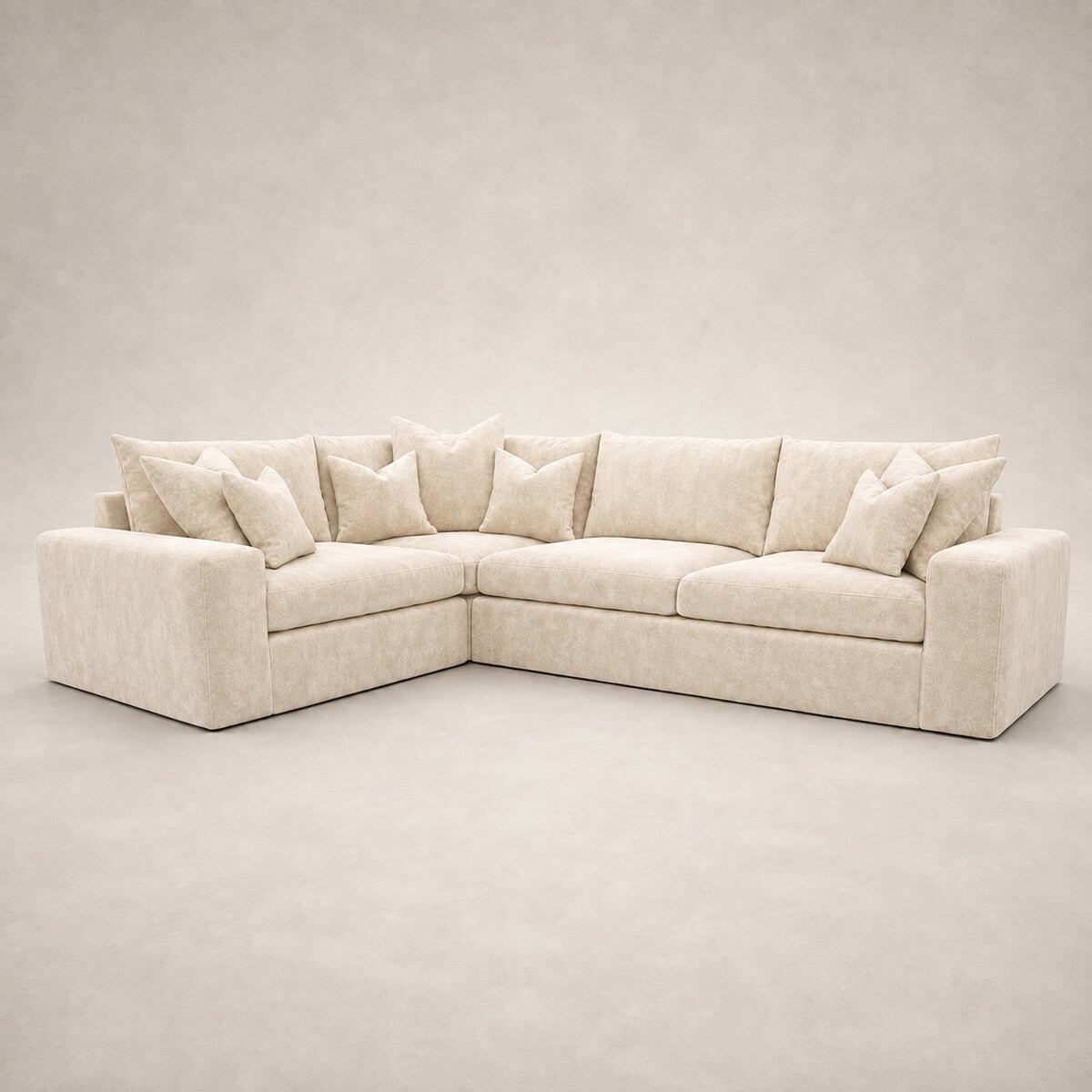 Pendle Large Corner Sofa in Luxe Chenille Summer Beach - clean catalogue view