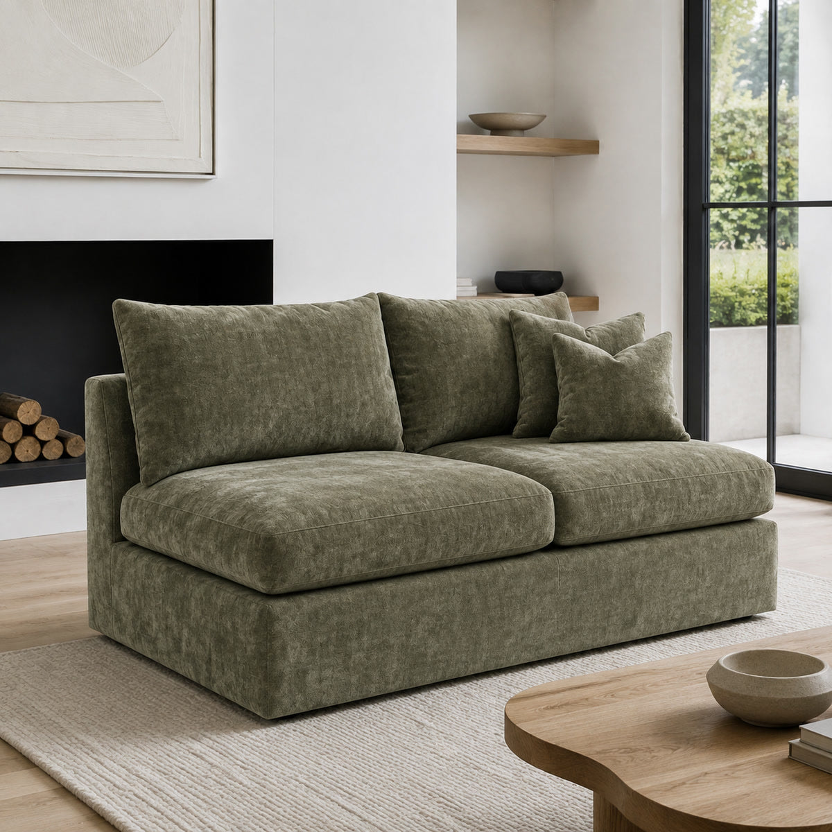 Pendle One-Arm 2 Seater Module styled in a realistic room setting