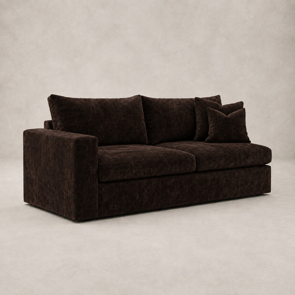 Pendle One-Arm 2 Seater Module in Luxe Chenille Double Espresso - clean catalogue view
