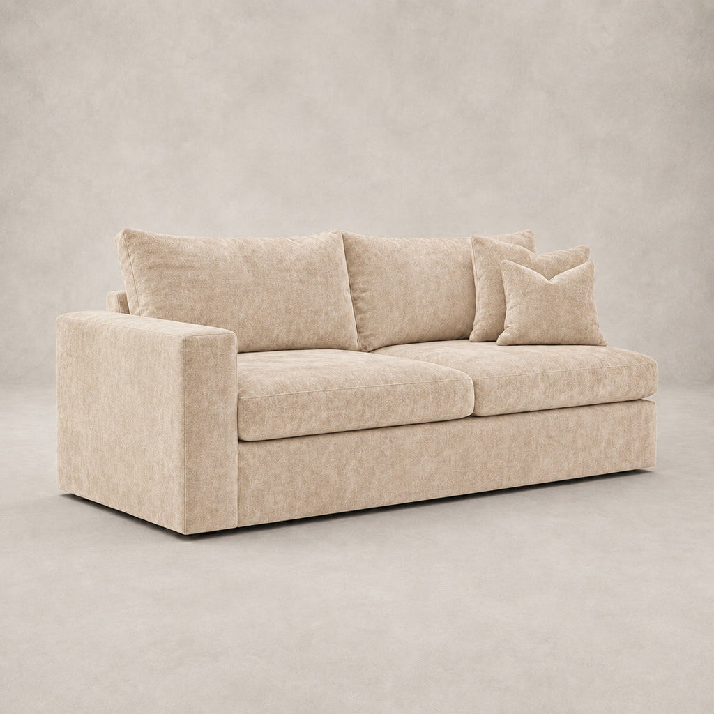 Pendle One-Arm 2 Seater Module in Luxe Chenille Summer Beach - clean catalogue view