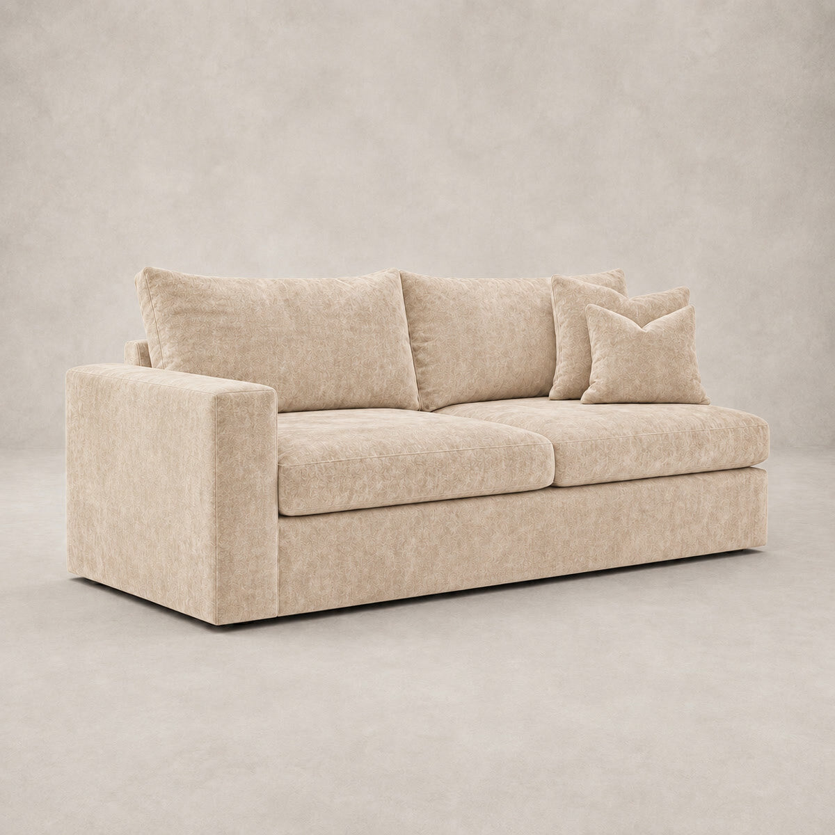 Pendle One-Arm 2 Seater Module in Luxe Chenille Summer Beach - clean catalogue view