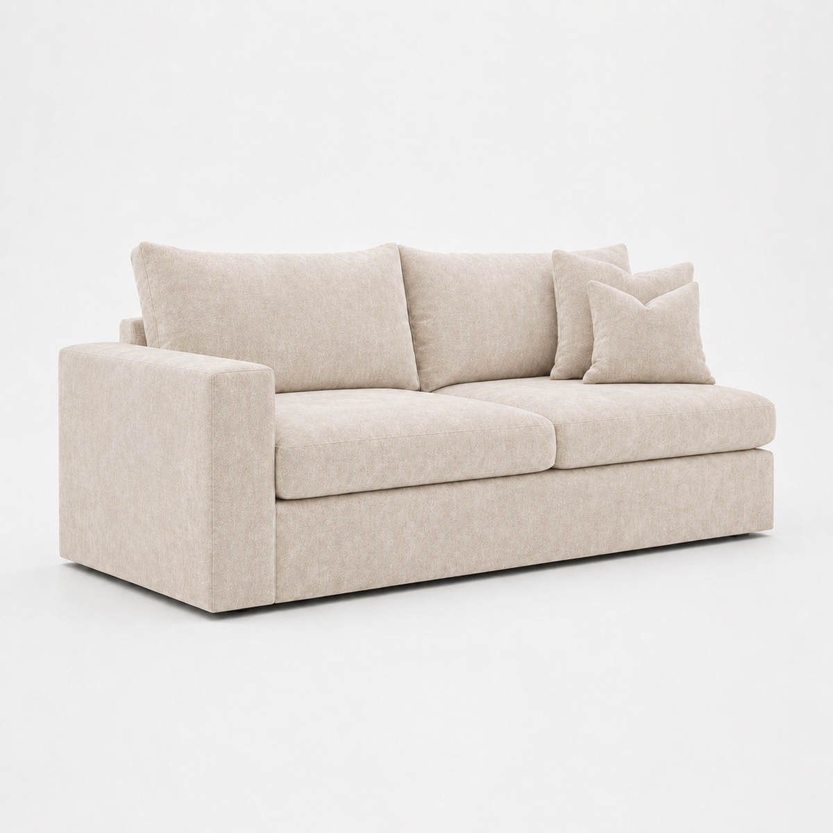 Lucca One-Arm 2 Seater Module in Luxe Chenille Summer Beach – clean catalogue view