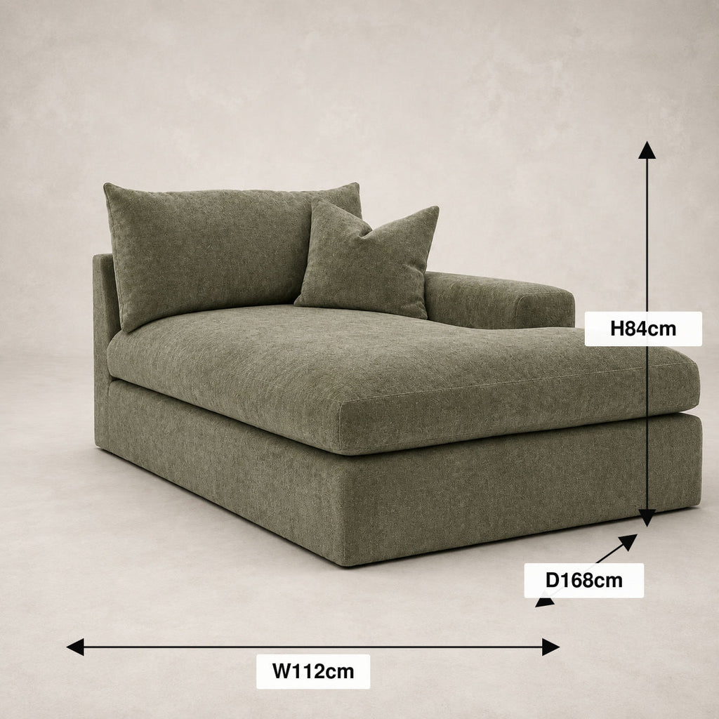 Pendle One-Arm Chaise Module dimensions guide