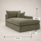 Pendle One-Arm Chaise Module dimensions guide