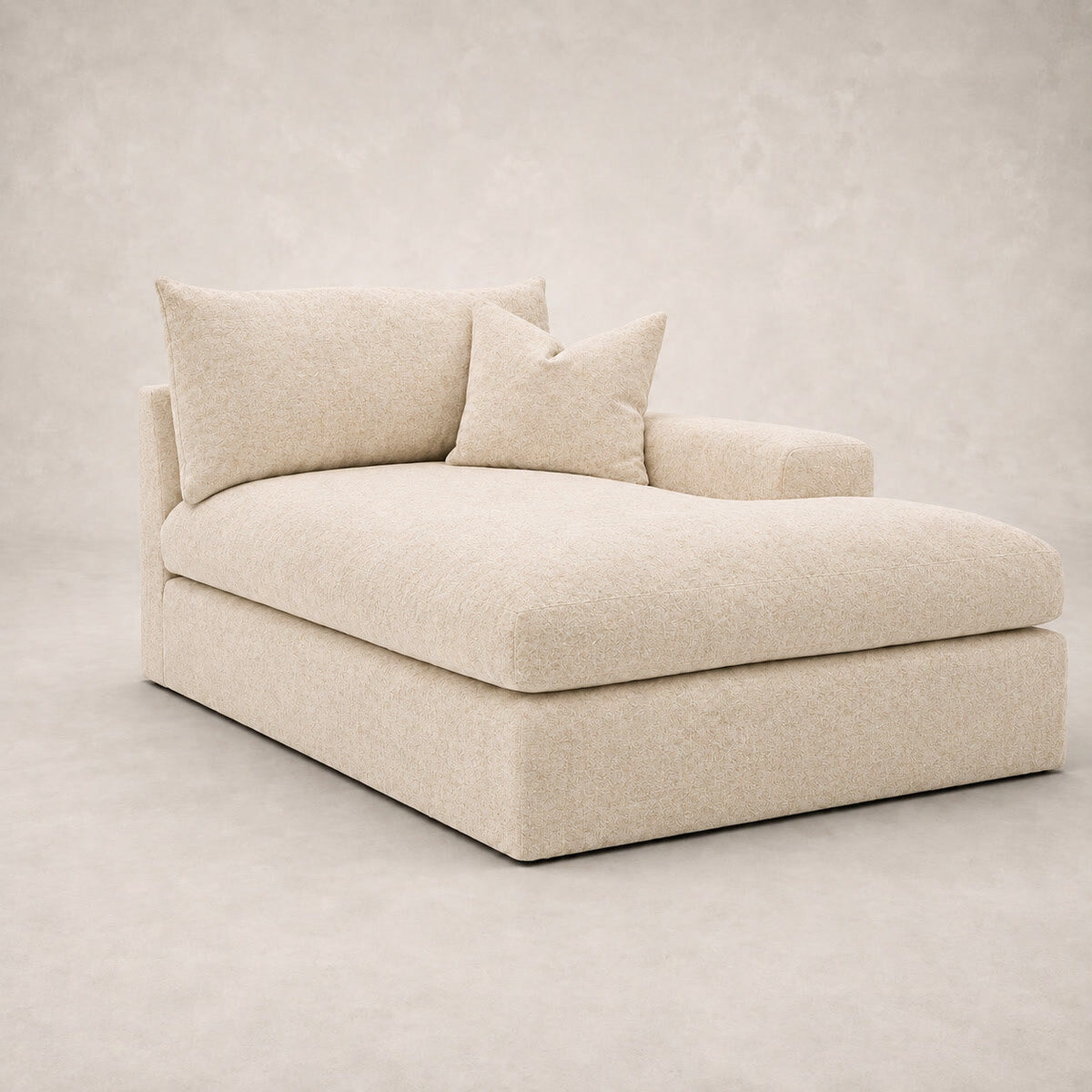 Pendle One-Arm Chaise Module in Luxe Chenille Summer Beach - clean catalogue view