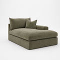 Lucca One-Arm Chaise Module in Luxe Chenille Matcha Green - clean catalogue view
