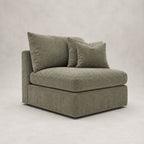Pendle One-Arm Seat Module in Luxe Chenille Matcha Green - clean catalogue view