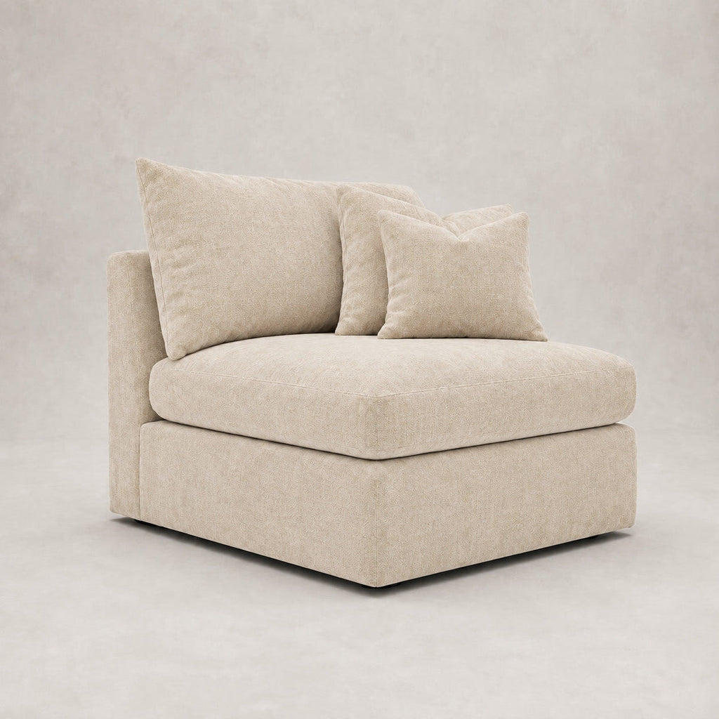 Pendle One-Arm Seat Module in Luxe Chenille Summer Beach - clean catalogue view