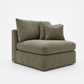 Lucca One-Arm Seat Module in Luxe Chenille Matcha Green - clean catalogue view