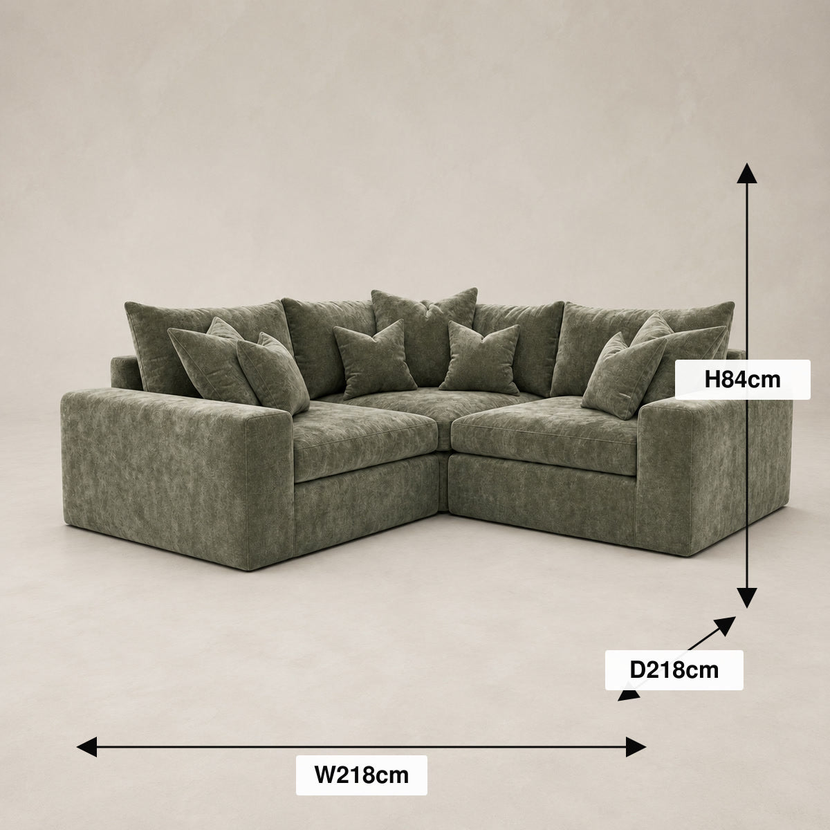 Pendle Small Corner Sofa dimensions guide