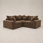 Pendle Small Corner Sofa in Luxe Chenille Coffee - clean catalogue view