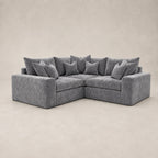 Pendle Small Corner Sofa in Luxe Chenille Luxe Steel Grey - clean catalogue view