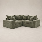 Pendle Small Corner Sofa in Luxe Chenille Matcha Green - clean catalogue view