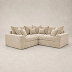 Pendle Small Corner Sofa in Luxe Chenille Summer Beach - clean catalogue view