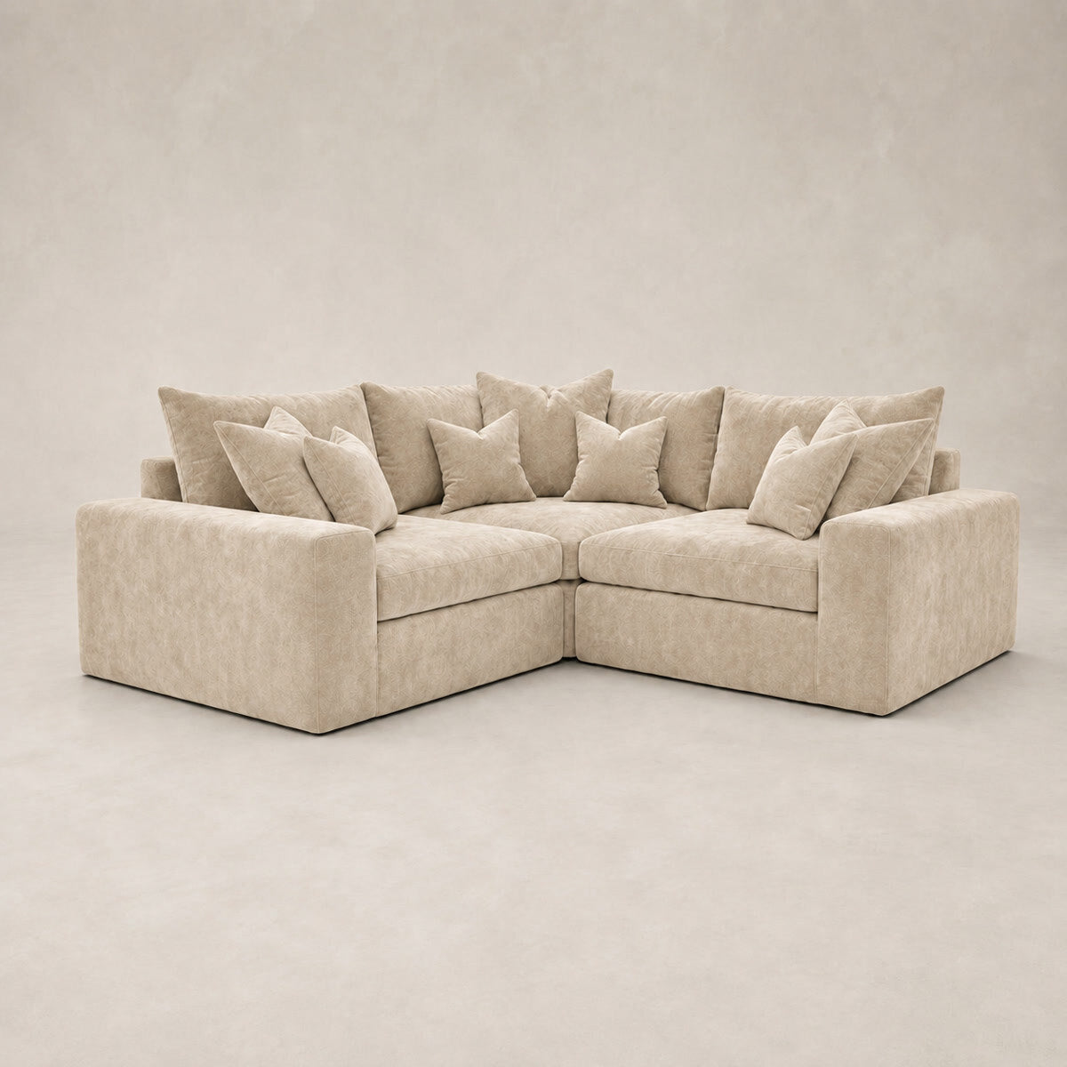 Pendle Small Corner Sofa in Luxe Chenille Summer Beach - clean catalogue view