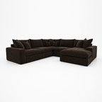 Pendle U Shape Corner Chaise Sofa in Luxe Chenille Double Espresso – clean catalogue view