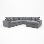 Pendle U Shape Corner Chaise Sofa in Luxe Chenille Luxe Steel Grey – clean catalogue view