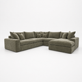 Pendle U Shape Corner Chaise Sofa in Luxe Chenille Matcha Green – clean catalogue view